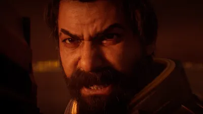 Close Bearded Enraged Video Game Games Wallpaper 4K 3840x2160 Close-up, Of, Bearded, Enraged, Video, Game, Character, Saros, Warm, Orange, Light, Dramatic, Brown, Ultrawide, 4K