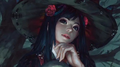 Moody Fantasy Wallpaper Fantasy Wallpaper 4K 2500x1406 Hd, Desktop, Wallpaper:, Featuring, A, Fantasy, Woman, With, Blue, Hair, Wearing, Straw, Gray, Ultrawide, Full HD