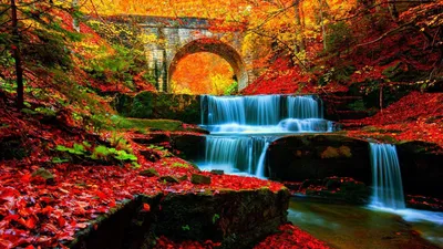 Waterfall Cave Nature Wallpaper 4K, Nature category