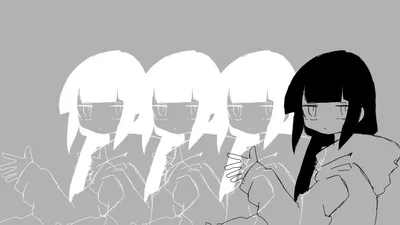 Minimalist Anime Inabakumori Grayscale Repeats Minimal Wallpaper 4K 1920x1080 Minimalist, Hd, Anime, Wallpaper:, In, Inabakumori, Style, Grayscale, Repeats, (one, Dark-haired, Gray, White, Ultrawide, Full HD