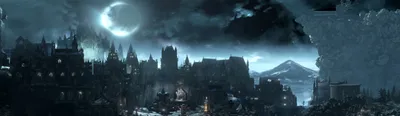 Sky Night City Video Black/Dark Wallpaper 4K 4650x1350 Sky, Night, City, Video, Game, Dark, Souls, Iii, Desktop, Gray, Ultrawide, 4K