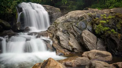 Nature Waterfall Serene Nature Wallpaper 4K 1920x1080 White