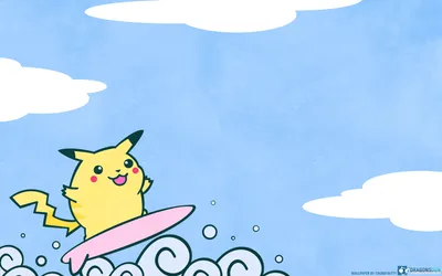 Bright Anime Pikachu Surfing Nature Wallpaper 4K 1920x1200 Bright, Hd, Anime-style, Pc, Desktop, Wallpaper:, Featuring, Pikachu, Surfing, Pink, Board, Over, White, Ultrawide, Full HD