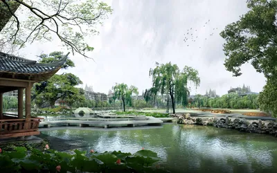 Epic Photography Wallpaper Nature Wallpaper 4K 1920x1200 Hd, Photography, Of, A, Serene, Lakeside, Place, With, Traditional, Pavilion, Lush, Greenery, White, Ultrawide, Full HD