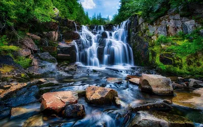 Waterfall Images Static 1080p Nature Wallpaper 4K 1920x1200 Pink, Gray, White