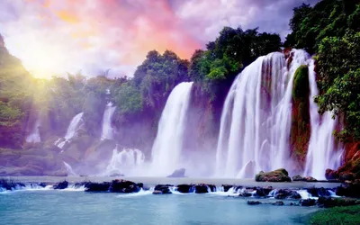 Amazing Waterfall Nature Nature Wallpaper 4K 1920x1200 Gray, White