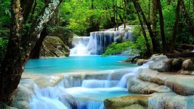 Bright Waterfall Wallpaper Wallpaper 4K, Nature category
