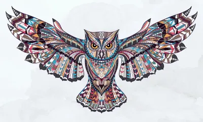 Beautifully Detailed Multicolored Owl Illustration Abstract Wallpaper 4K 3827x2300 Hd, Desktop, Wallpaper:, Featuring, A, Beautifully, Detailed, Multicolored, Owl, Illustration, Wings, Spread, White, Ultrawide, QHD
