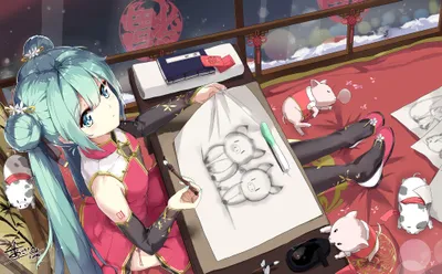 Sleek Hatsune Wallpaper Wallpaper 4K, Animals category