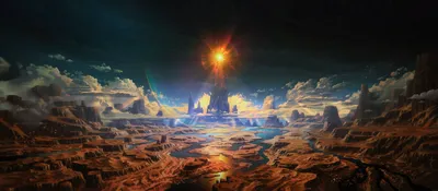 Fantasy Landscape Mountains Wallpaper 4K, Nature category