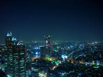 Nighttime Cityscape Tokyo World Wallpaper 4K 1440x1080 Nighttime, Cityscape, Of, Tokyo, Japan, Showcasing, Illuminated, Skyscrapers, Sprawling, Urban, Lights, Desktop, Gray, Blue, Landscape