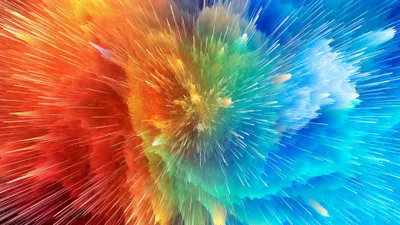 Abstract Colorful Burst Red Abstract Wallpaper 4K 3840x2160 Abstract, Colorful, Burst, Of, Red, Orange, Green, And, Blue, Particles, Radiating, Outward, Ultrawide, 4K