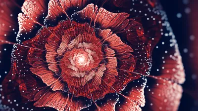Red Fractal Design Nature Wallpaper 4K 2560x1440 Hd, Pc, Desktop, Wallpaper:, Featuring, An, Intricate, Red, Fractal, Design, Resembling, Blooming, Brown, Ultrawide, QHD