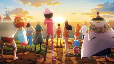 Anime One Piece Crew Nature Wallpaper 4K 2400x1351 Anime, Hd, Desktop, Wallpaper:, Featuring, The, One, Piece, Crew, Standing, Together, Sunset, White, Ultrawide, Full HD