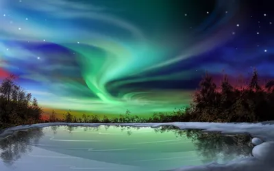 Aurora Borealis Cave Space Wallpaper 4K 1920x1200 Gray
