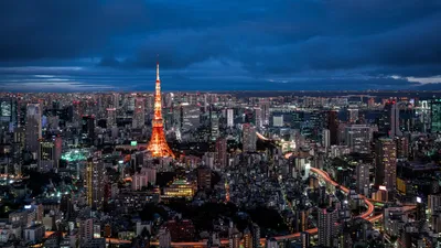 Calm Nighttime Wallpaper World Wallpaper 4K 3000x1687 Nighttime, Cityscape, Of, Tokyo, Featuring, Illuminated, Tower, Surrounded, Skyscrapers, Buildings, Desktop, Japan, Brown, Ultrawide, QHD