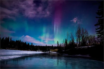 Aurora Borealis Cave Wallpaper 4K, Space category