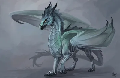 Majestic Dragon Stands Fantasy Wallpaper 4K 3638x2361 A, Majestic, Dragon, Stands, Poised, With, Its, Wings, Spread, Against, Misty, Backdrop, Gray, Ultrawide, QHD