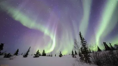 Aurora Borealis Cave Wallpaper 4K, Space category