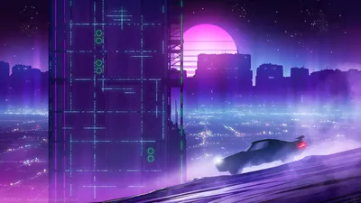Quad Neon Sci City Wallpaper 4K, World category