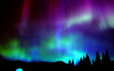 Aurora Borealis Cave Wallpaper 4K, Space category