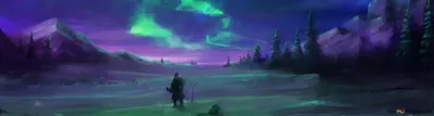 Aurora Borealis Night Wallpaper 4K, Space category