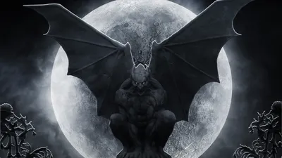 Dark Gargoyle Large Wings Wallpaper 4K, Space category