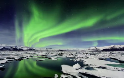 Aurora Borealis Cave Wallpaper 4K, Space category
