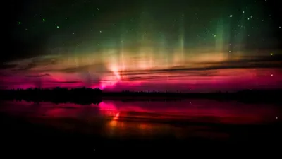 Aurora Borealis Cave Wallpaper 4K, Space category