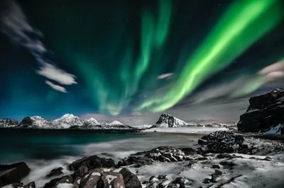 Aurora Borealis Cave Wallpaper 4K, Space category