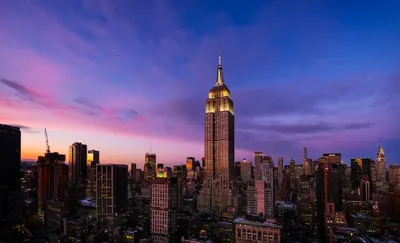 Empire State Building Sunset Wallpaper 4K, World category