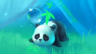 Serene Panda Resting Wallpaper 4K, Abstract category