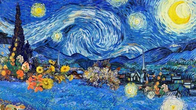 Starry Night Computer Van Premium Wallpaper 4K, Space category