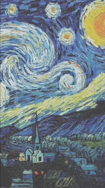 Starry Night Vincent Wallpaper 4K, Space category