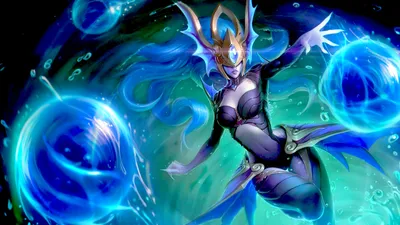 Vibrant Syndra Wallpaper Games Wallpaper 4K 1920x1080 Hd, Pc, Wallpaper, Of, Syndra, (league, Legends):, Blue, Haired, Sorceress, Red, Brown, Ultrawide, Full HD