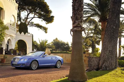 Blue Bentley Continental Cabriolet Nature Wallpaper 4K 3500x2329 Blue, Bentley, Continental, Cabriolet, Parked, Beside, A, Mediterranean, Villa, Palm, Trees, Sunlit, White, Ultrawide, QHD