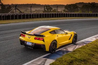 Yellow Chevrolet Corvette Supercar Cars Wallpaper 4K 2048x1360 Yellow, Chevrolet, Corvette, C7, Supercar, On, A, Racetrack, Sunset, High-resolution, Desktop, Purple, Orange, Ultrawide, Full HD