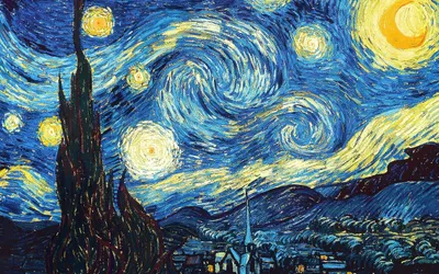 Vincent Van Gogh Starry Space Wallpaper 4K 2560x1600 Brown, Gray, Pink