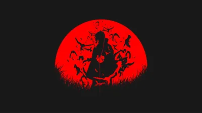 Dark Itachi Wallpaper Space Wallpaper 4K 1920x1080 Hd, Desktop, Wallpaper, Of, Itachi, Uchiha, From, Naruto, Featuring, Striking, Silhouette, Against, Red, Ultrawide, Full HD