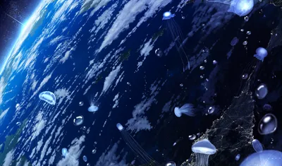 Space Jellyfish Earth Space Wallpaper 4K 1920x1131 Space, Jellyfish, Earth, Anime, Original, Hd, Desktop, Wallpaper, Gray, Ultrawide, Full HD