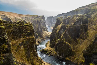 Moss Covered Canyon Nature Wallpaper 4K 6000x4000 5k, Ultra, Hd, Pc, Desktop, Wallpaper/background:, Moss-covered, Canyon, Cliffs, Split, Winding, River, White, Landscape, 4K