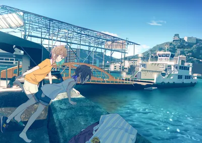 Misty Original Wallpaper World Wallpaper 4K 2105x1488 Original, Anime, Hd, Pc, Desktop, Wallpaper, And, Background, Two, Girls, Sunlit, Harbor, Black, Gray, Landscape, Full HD