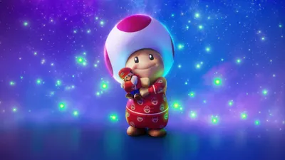 Toad Like Mushroom Character Space Wallpaper 4K 3840x2160 4K, Ultra, Hd, Pc, Wallpaper, Toad-like, Mushroom, Character, Cradles, Tiny, Mario, Figurine, Red, Ultrawide