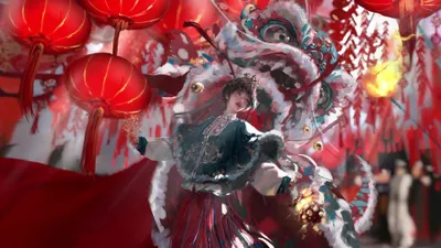 Vibrant Chinese Wallpaper Wallpaper 4K, Animals category
