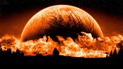 Sci Planet Rise Space Wallpaper 4K 1920x1080 Sci, Fi, Planet, Rise, Hd, Desktop, Wallpaper, Orange, Ultrawide, Full HD