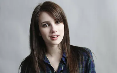 Vivid Close Wallpaper Abstract Wallpaper 4K 1920x1200 A, Close-up, Of, Celebrity, Emma, Roberts, Featuring, Her, Long, Hair, Plaid, Shirt, Gray, Ultrawide, Full HD