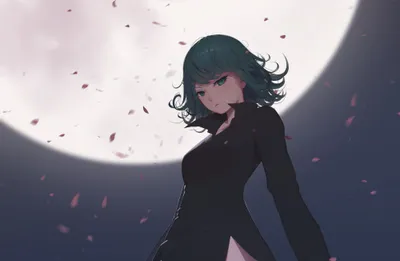 Radiant Tatsumaki Wallpaper Space Wallpaper 4K 2000x1304 Hd, Wallpaper, Featuring, Tatsumaki, From, One-punch, Man, Against, Backdrop, Full, Moon, Falling, White, Ultrawide, Full HD