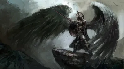 Fantasy Depicting Powerful Angel Wallpaper 4K, Fantasy category