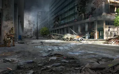 Calm Artistic Wallpaper World Wallpaper 4K 1920x1194 Artistic, Hd, Pc, Desktop, Wallpaper, And, Background, Of, Ruined, City, Street, Crouched, Gray, Ultrawide, Full HD
