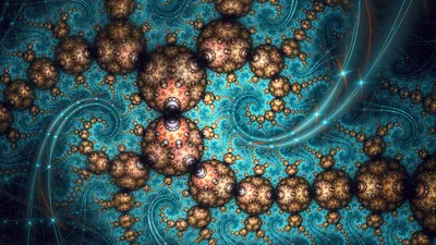 Vibrant Abstract Wallpaper Space Wallpaper 4K 1920x1080 Abstract, Fractal, Hd, Pc, Desktop, Wallpaper, Teal, And, Bronze, Swirling, Orbs, Intricate, Brown, Ultrawide, Full HD